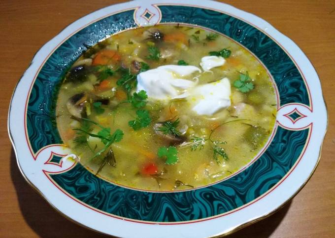 Рассольник с грибами