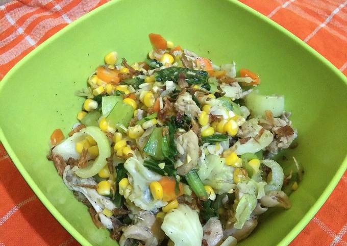 Tumis Asin Ayam Sayur