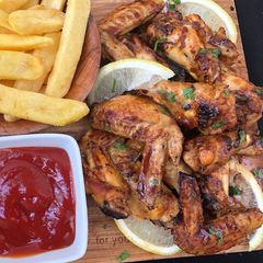 A picture of Sweet and tangy bbq chicken wings.