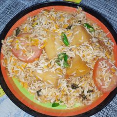 A picture of Kashmiri Dum Potato Biryani.