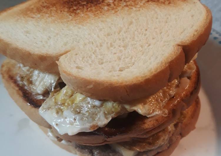 Peppered Beef, Eggs, and Cheese Sandwich