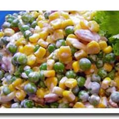 A picture of Pea and corn salad.