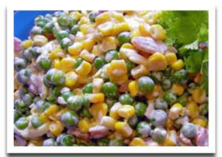 Steps to Prepare Homemade Pea and corn salad