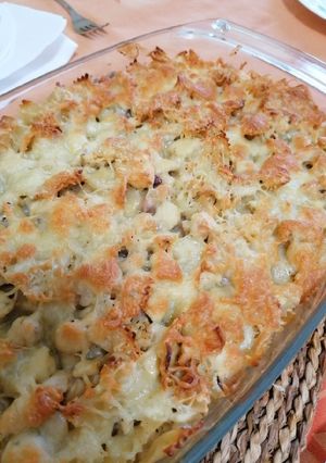 Foto de Massa de frango e bacon gratinada no forno