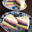 Rainbow cake kukus (takaran sendok)