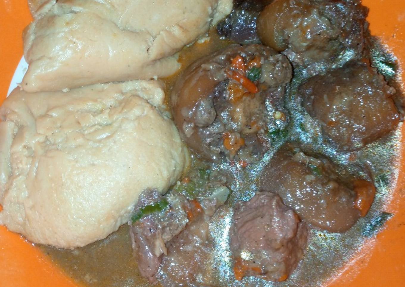 Moimoi with oxtail pepper soup