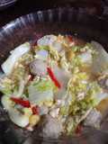 Tumis Sawi Putih Pentol Telor