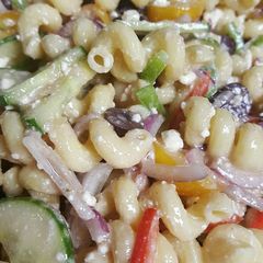 A picture of Greek Pasta Salad.