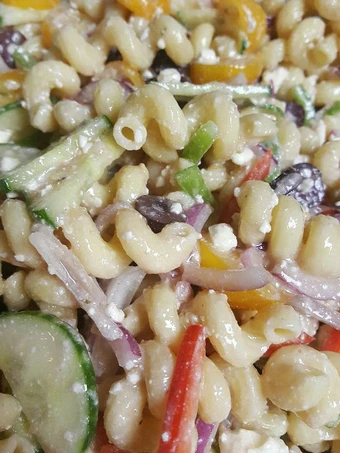 How To Make salad pasta Yunani which Delicious