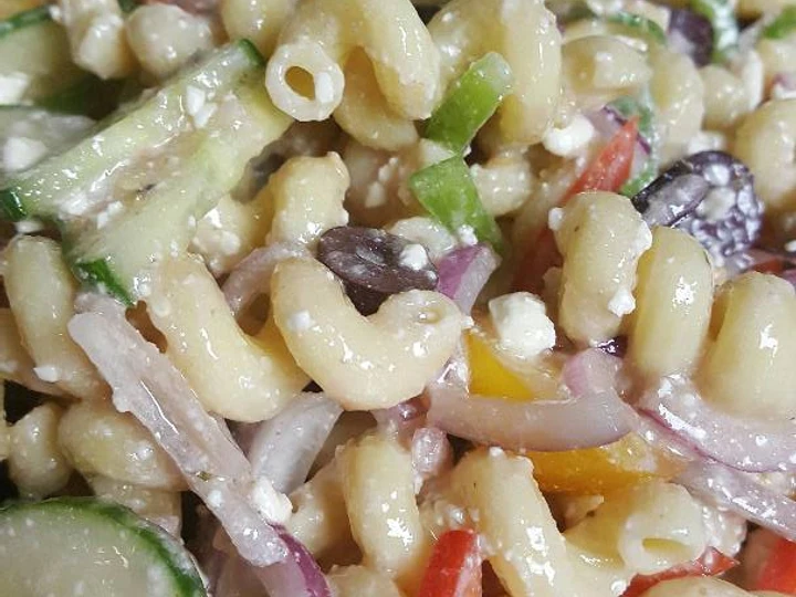How To Make salad pasta Yunani which Delicious