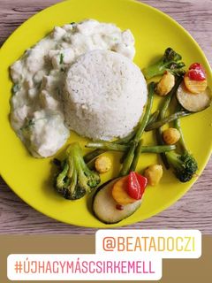 Újhagymás tejszínes csirkemell recept fotója
