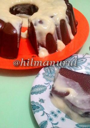 Foto resep puding coklat vla vanila