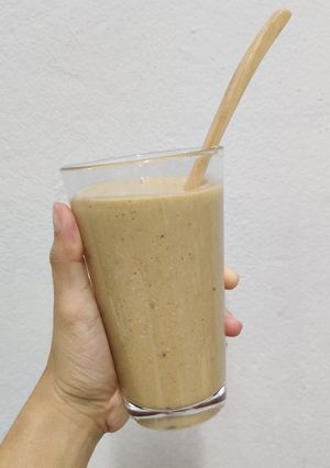 รูปของ มะม่วงปั่น นมเต้าหู้โอ๊ตมีลช็อคชิพ | Mango Smoothie Oat Soymilk