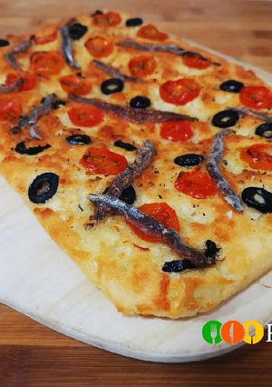 Foto principal de Focaccia sin gluten con queso y anchoas
