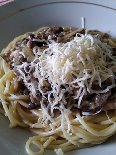 Foto resep Spaghetti cheese and mushroom sauce