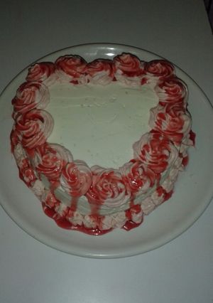 O poză a rețetei Tort cu mascarpone și topping de căpșuni!.