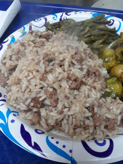 A picture of Burger and Rice Simple.