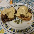 Open Faced Philly Cheese Steak Sandwich