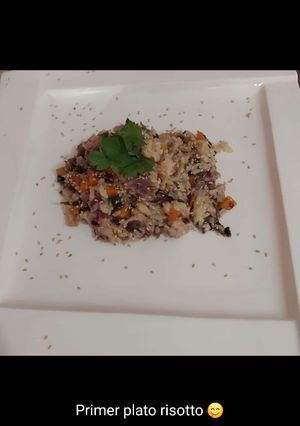 Una foto de Risotto de arroz Yamaní