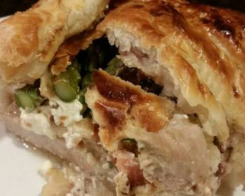 Latest Recipe Brads bacon asparagus and cream cheese stuffed pork wellington Yummy