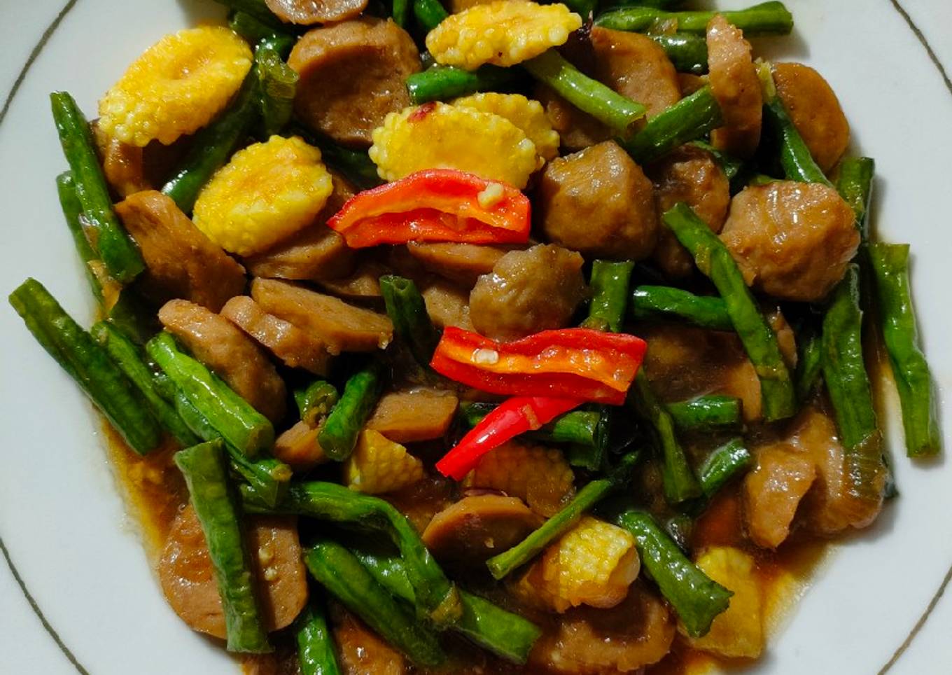 Oseng Kacang Panjang Bakso Putren