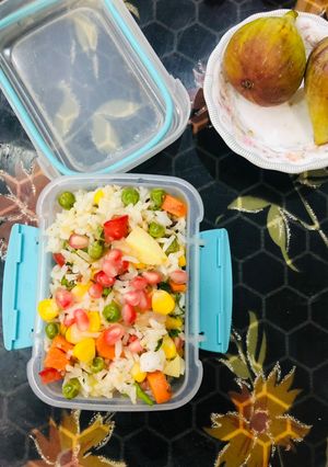 A picture of CORN PEAS 🥕 RICE Tiffin recipe Challenge.
