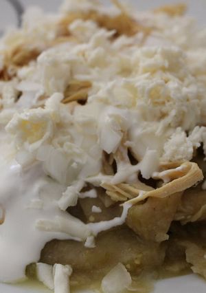 Una foto de Típicos chilaquiles en salsa verde