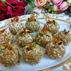 A picture of Pineapple laddoos.