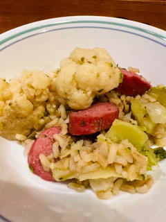 A picture of Cauliflower and Beef Kielbasa.