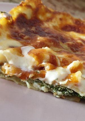 Una foto de Lasaña de espinacas con ricotta