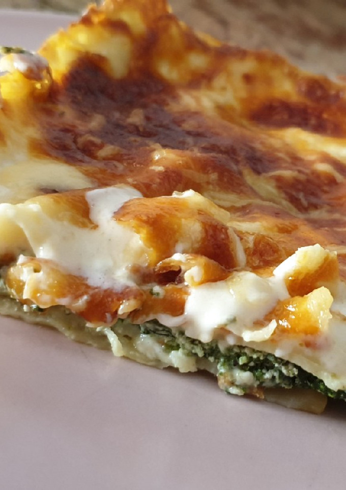 Una foto de Lasaña de espinacas con ricotta