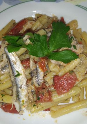Foto di Casarecce con alici fresche e colatura di alici