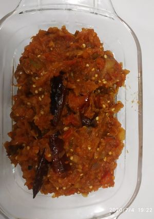 A picture of Baingan ka bharta.