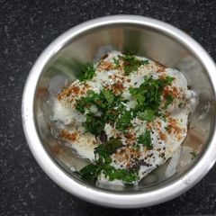 A picture of Dahi Vada.