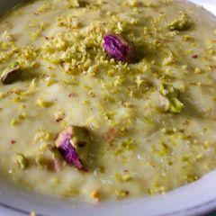 A picture of Kesar Rice Pudding (Phirni).
