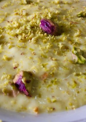 A picture of Kesar Rice Pudding (Phirni).