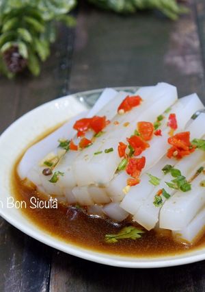 Hình của món Mì Thạch Hàn Quốc (Mung Bean Jelly Noodle).