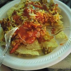 Easy Taco Rice Nachos A picture of Easy Taco Rice Nachos.