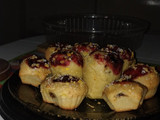 Muffins de arándanos y frambuesa