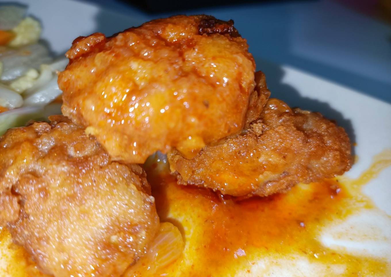 Tahu tepung sultan saus asam manis