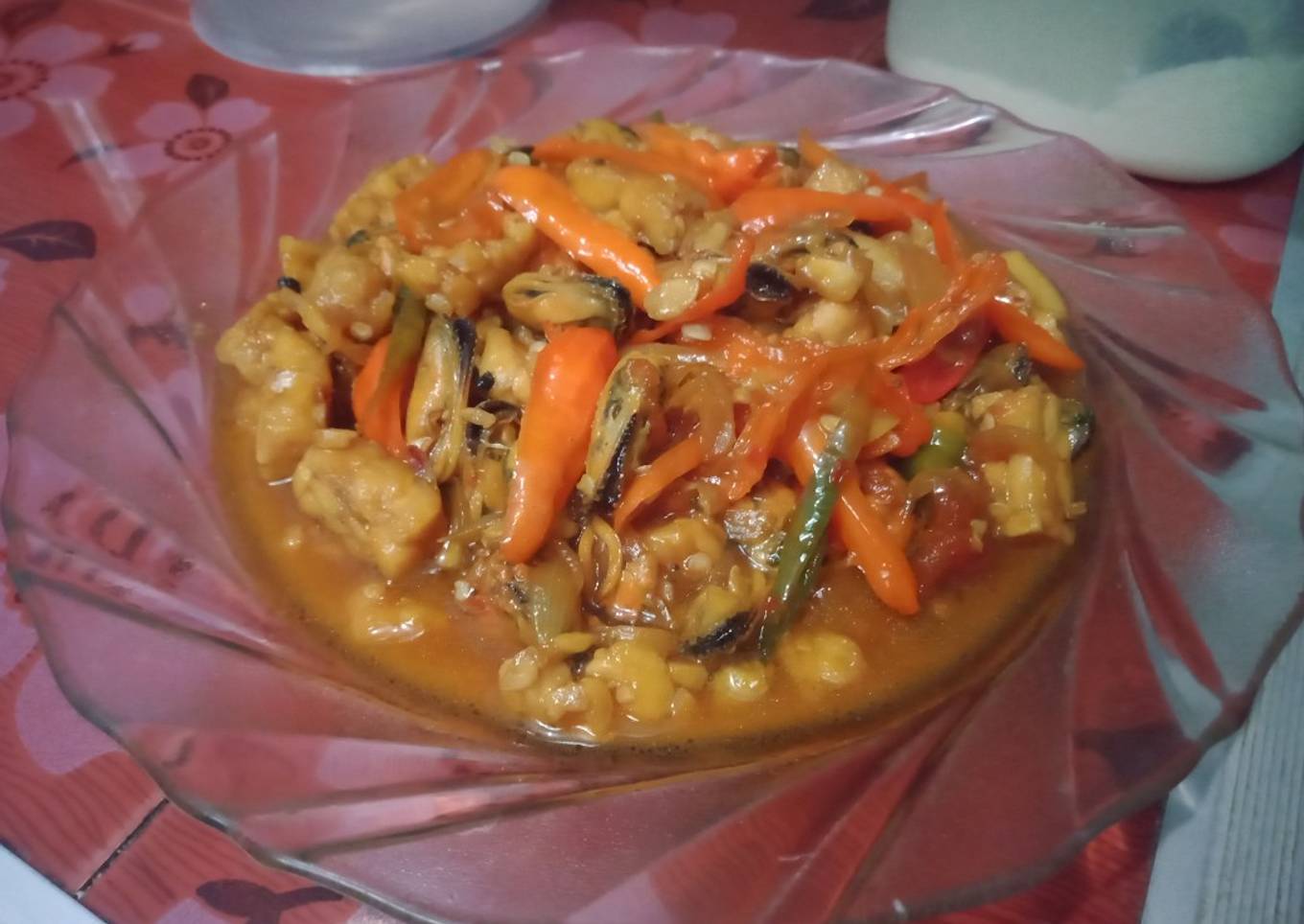 Kerang,tempe,pedas manis 🤤