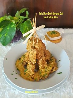 Foto resep Sate Ikan Dori Goreng Oat Saus Telur asin