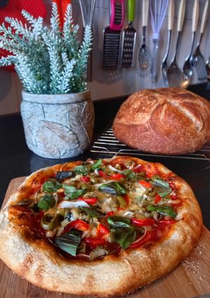 Una foto de Pizza de masa madre multicolor 🇮🇹
