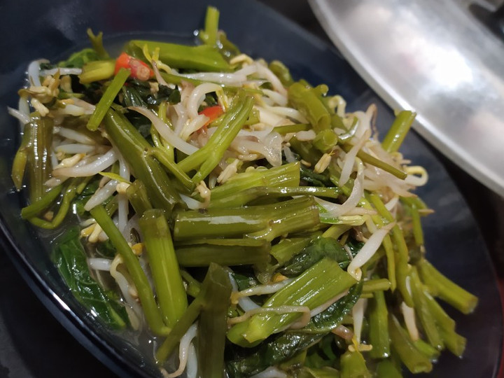 Resep Tumis Kangkung Toge/Cambah Praktis (Bumbu Iris) Anti Gagal