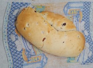 Una foto de Stollen (pan dulce de Navidad Alemán)