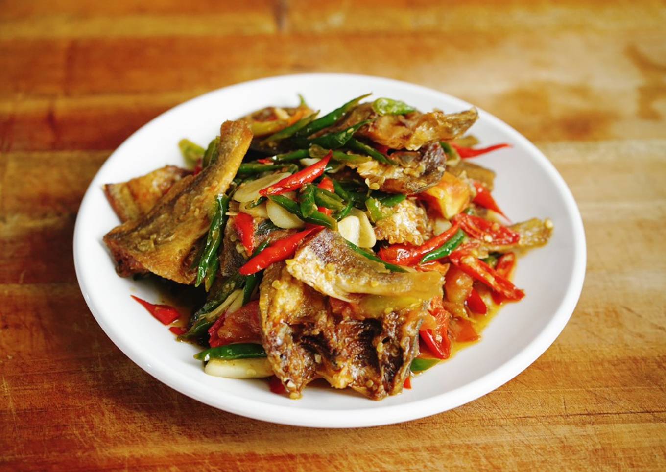 Ikan Asin Masak Cabe (kepala batu)