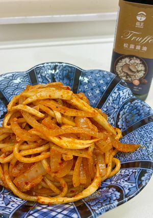 松露醬油辣子義麵 的食譜成品照片