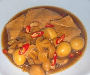 Caranya Bikin Tahu + Telur Puyuh + Jamur Saus Teriyaki Ala Restoran