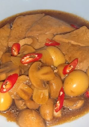 Foto resep Tahu + Telur Puyuh + Jamur Saus Teriyaki