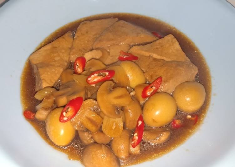 Resep Tahu + Telur Puyuh + Jamur Saus Teriyaki, Bisa Manjain Lidah